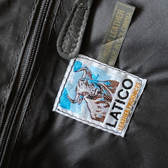 Rare Leather Back pack . Color is black . Brand is Latico . main image 9